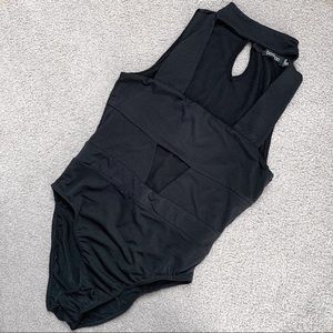 boohoo Black High Neck Cutout Bodysuit